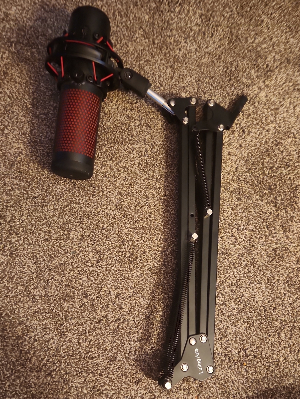 HyperX Condenser Streaming Microphone With Luling Arts Adjustable Arm Stand